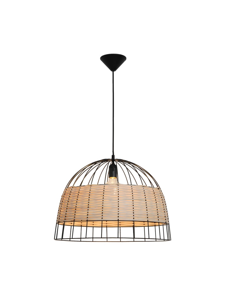Lampy wiszące boho - Zuma Line Boho Lampa Wisząca Natural&Czarny/Natural&Black P21074-D50 - produkt kolory-swiatla.pl 1