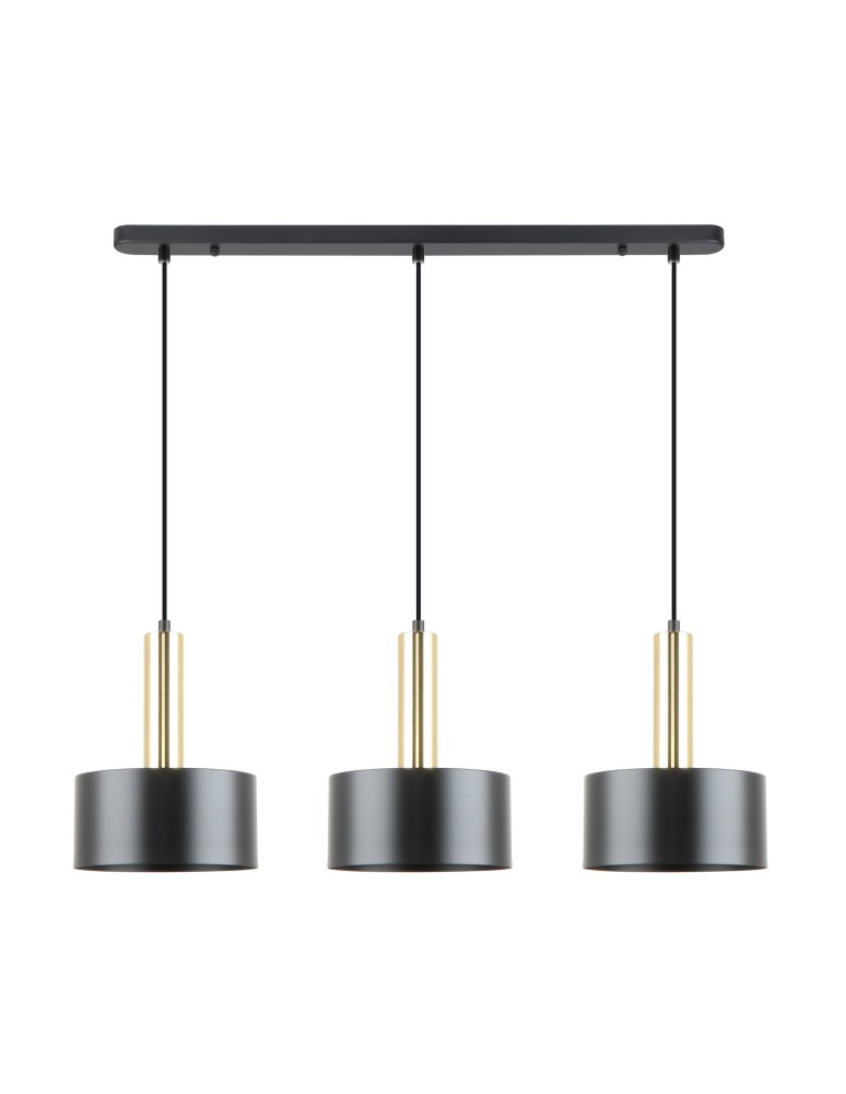 Lampy wiszące na listwie - Zuma Line Leo Lampa Wisząca A8133-3A czarny mat - produkt kolory-swiatla.pl 1