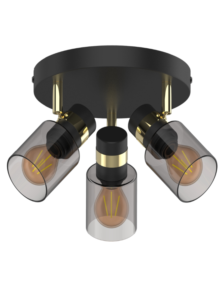 Lampy sufitowe 3 punktowe - Zuma Line Asti Lampa Sufitowa JP03C-SP-03R-BG.442 czarny mat - produkt kolory-swiatla.pl 1
