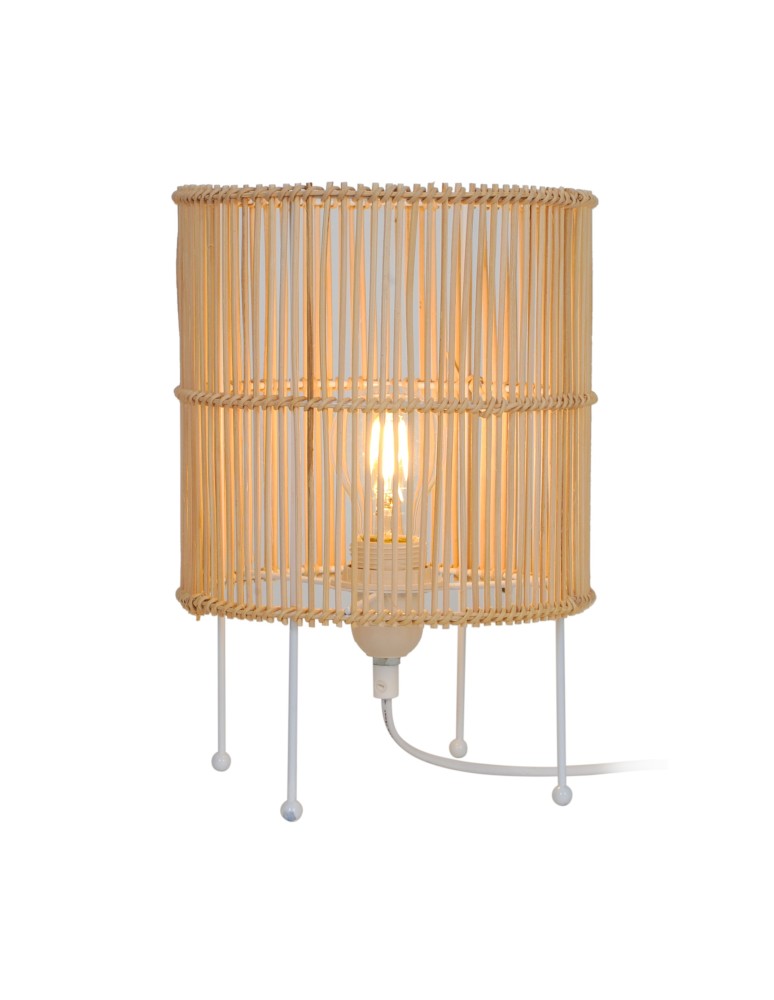 Lampy stołowe Boho - Zuma Line Edin Lampa Stołowa Natural&Biały/Natural&White T19073D-D20 - produkt kolory-swiatla.pl 1