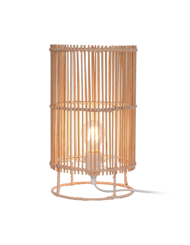 Lampy stołowe Boho - Zuma Line Edin Lampa Stołowa Natural&Biały/Natural&White P18224-1T-D20 - produkt kolory-swiatla.pl 1