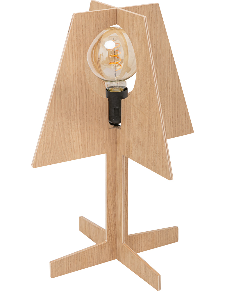 Lampy stołowe Boho - Zuma Line Oak Lampa Stołowa Drewniana 4113603 - produkt kolory-swiatla.pl 1