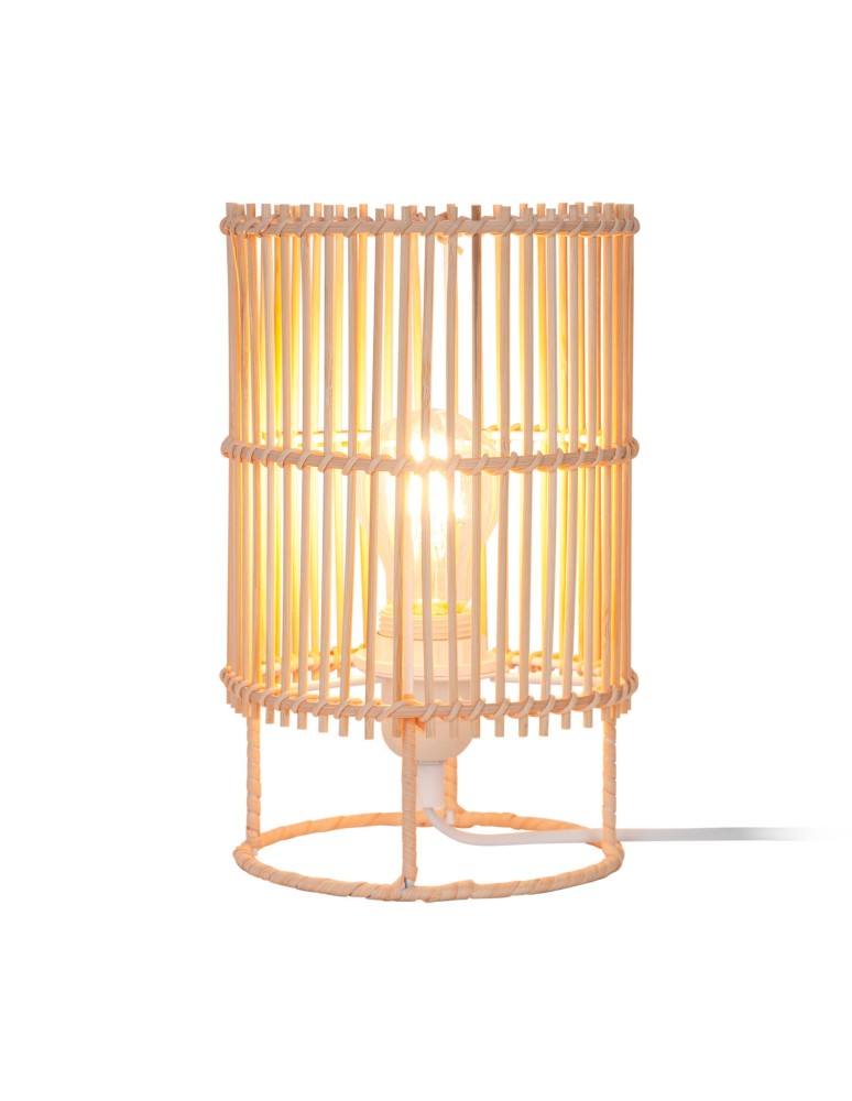 Lampy stołowe Boho - Zuma Line Edin Lampa Stołowa Natural&Biały/Natural&White P18224-1T-D15 - produkt kolory-swiatla.pl 1