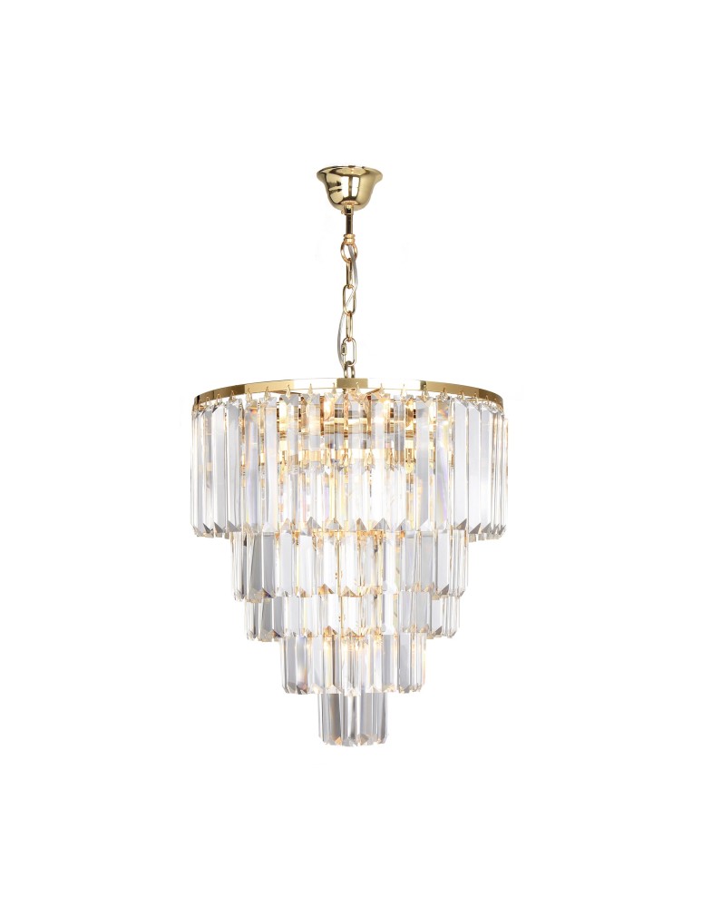 Lampy wiszące glamour - Zuma Line Amedeo Lampa Wisząca Złota 17106/6+3+1-GD+CL - produkt kolory-swiatla.pl 1