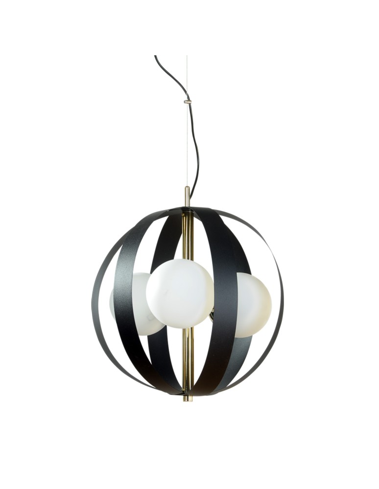 Lampy wiszące kule - Zuma Line Lampa wisząca NELA 40 cm czarno-złota /black-gold - produkt kolory-swiatla.pl 1