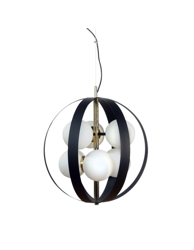 Lampy wiszące kule - Zuma Line Lampa wisząca NELA 50 cm czarno-złota /black-gold - produkt kolory-swiatla.pl 1