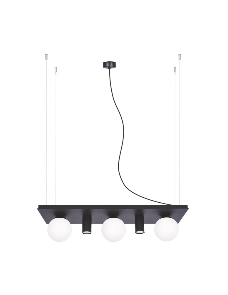 Lampy wiszące nad wyspę - Zuma Line PLANT SHELF lampa wisząca czarna/black - produkt kolory-swiatla.pl 1
