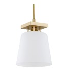 Lampy wiszące pojedyncze - Argon ARDEN lampa wisząca 1 pł. 1x15W (max) opal mat złoty 8261 - produkt 3