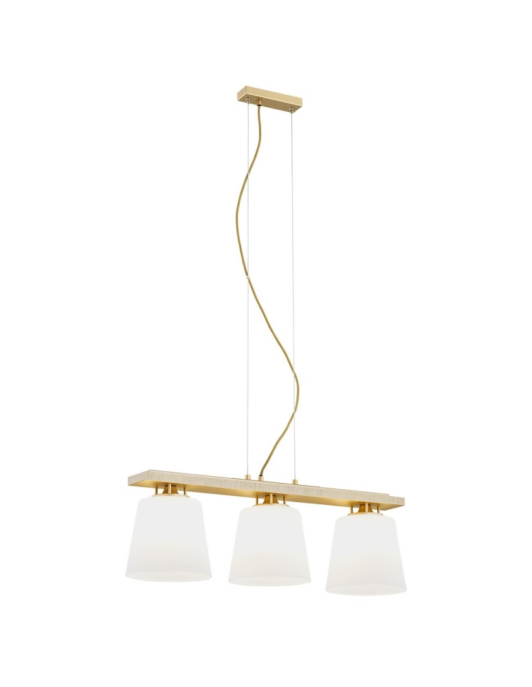 Lampy wiszące potrójne - Argon ARDEN lampa wisząca 3 pł. 3x15W (max) opal mat złoty 6250 - produkt kolory-swiatla.pl 1