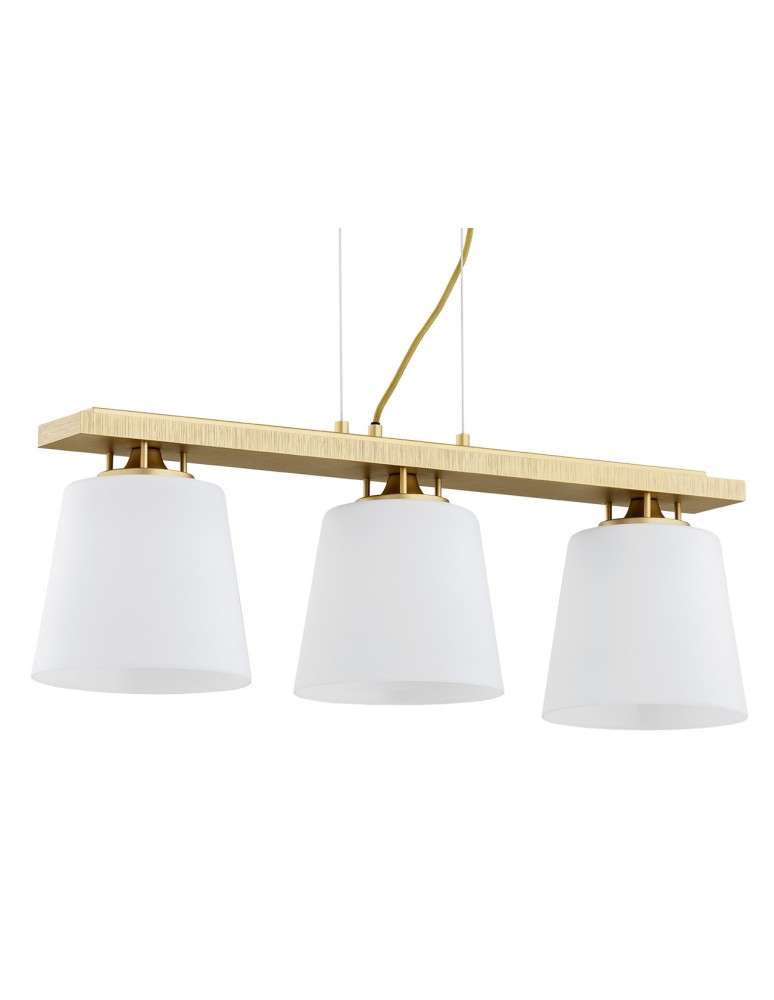 Lampy wiszące potrójne - Argon ARDEN lampa wisząca 3 pł. 3x15W (max) opal mat złoty 6250 - produkt kolory-swiatla.pl 3