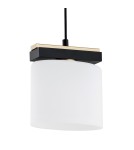 Lampy wiszące pojedyncze - Argon CANOA lampa wisząca 1 pł. 1x15W (max) opal mat czarny 8276 - produkt 3