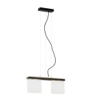 Lampy wiszące podwójne - Argon CANOA lampa wisząca 2 pł. 2x15W (max) opal mat czarny 7164 - product 1