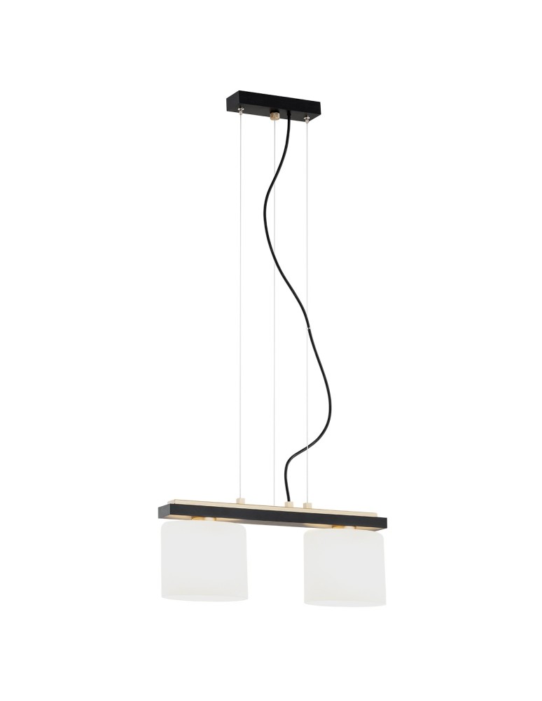 Lampy wiszące podwójne - Argon CANOA lampa wisząca 2 pł. 2x15W (max) opal mat czarny 7164 - produkt kolory-swiatla.pl 1