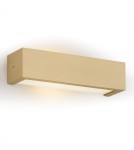 Kinkiety złote - Argon CASERTA kinkiet 2 pł., prążek poziomy 2x15W (max) opal mat złoty 7168 - produkt 1