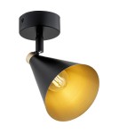 Kinkiety loftowe - industrialne - Argon LUCINDA kinkiet / plafon 1 pł. 1x7W (max) czarny złoty 8253 - product 3