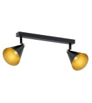 Lampy sufitowe reflektory - Argon LUCINDA plafon 2 pł. 2x7W (max) czarny złoty 7170 - product 1