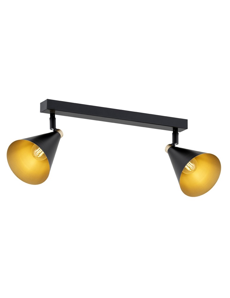 Lampy sufitowe reflektory - Argon LUCINDA plafon 2 pł. 2x7W (max) czarny złoty 7170 - produkt kolory-swiatla.pl 1