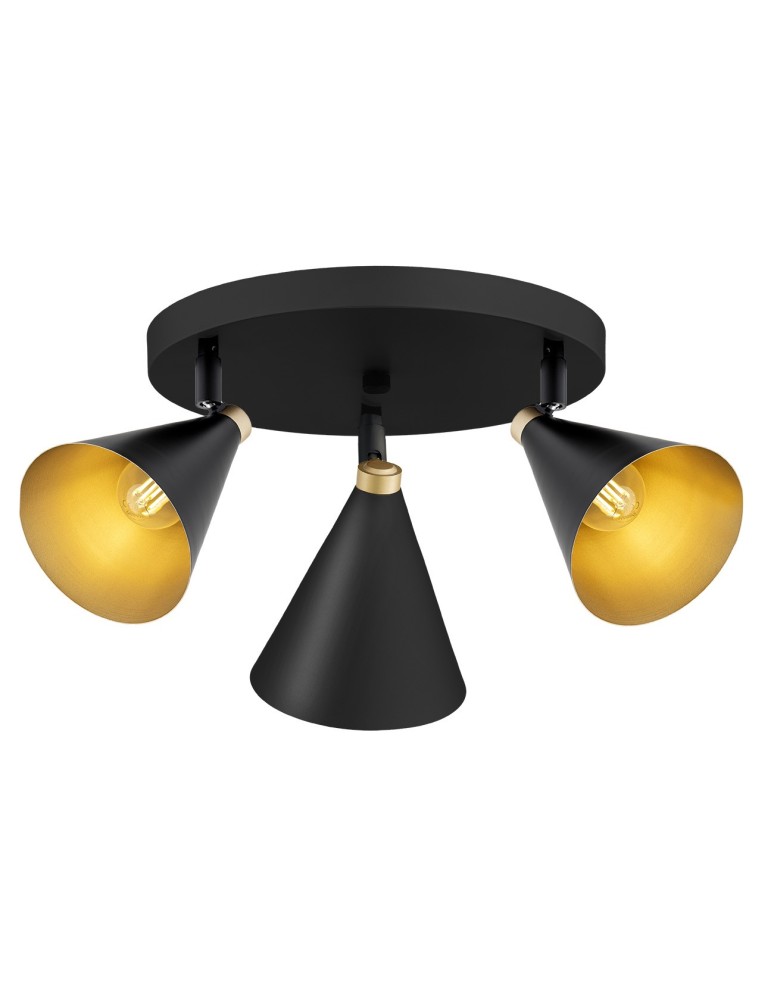 Lampy sufitowe reflektory - Argon LUCINDA plafon 3 pł. 3x7W (max) czarny złoty 6244 - produkt kolory-swiatla.pl 1