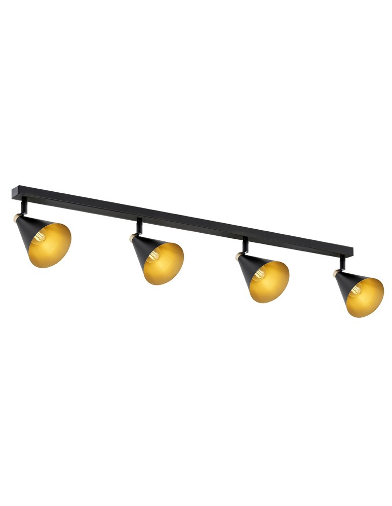 Lampy sufitowe reflektory - Argon LUCINDA plafon 4 pł. 4x7W (max) czarny złoty 1817 - produkt kolory-swiatla.pl 1