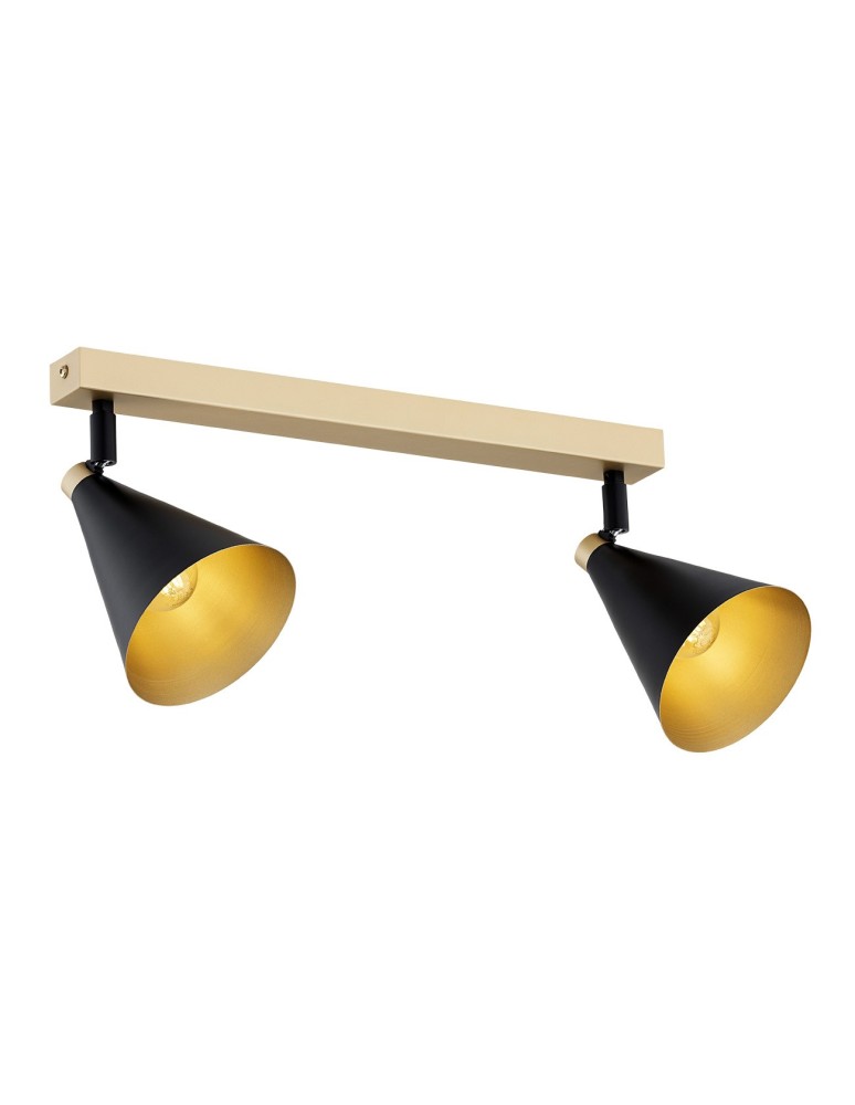 Lampy sufitowe reflektory - Argon LUCINDA plafon 2 pł. 2x7W (max) czarny złoty 7147 - produkt kolory-swiatla.pl 1