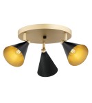 Lampy sufitowe reflektory - Argon LUCINDA plafon 3 pł. 3x7W (max) czarny złoty 6262 - product 1