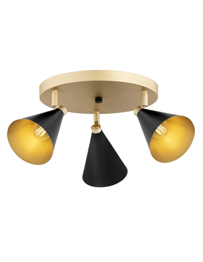 Lampy sufitowe reflektory - Argon LUCINDA plafon 3 pł. 3x7W (max) czarny złoty 6262 - produkt kolory-swiatla.pl 1