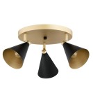 Lampy sufitowe reflektory - Argon LUCINDA plafon 3 pł. 3x7W (max) czarny złoty 6262 - product 2