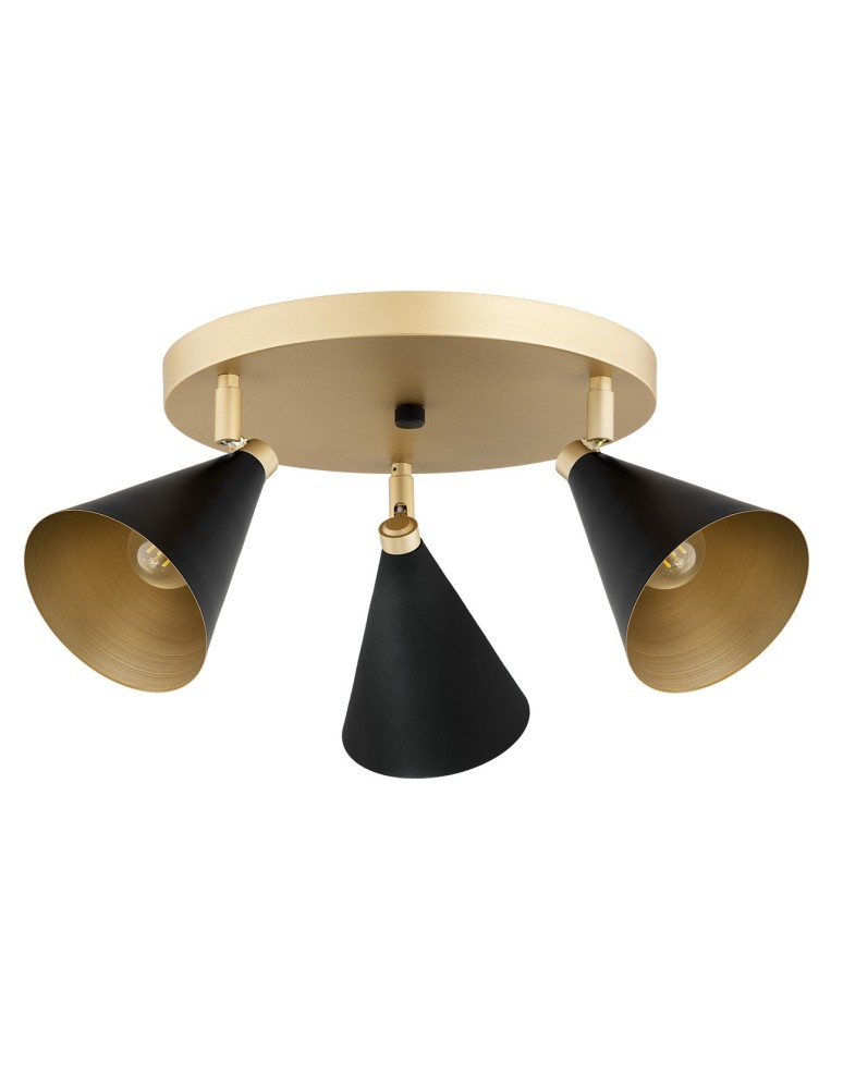 Lampy sufitowe reflektory - Argon LUCINDA plafon 3 pł. 3x7W (max) czarny złoty 6262 - product kolory-swiatla.pl 2
