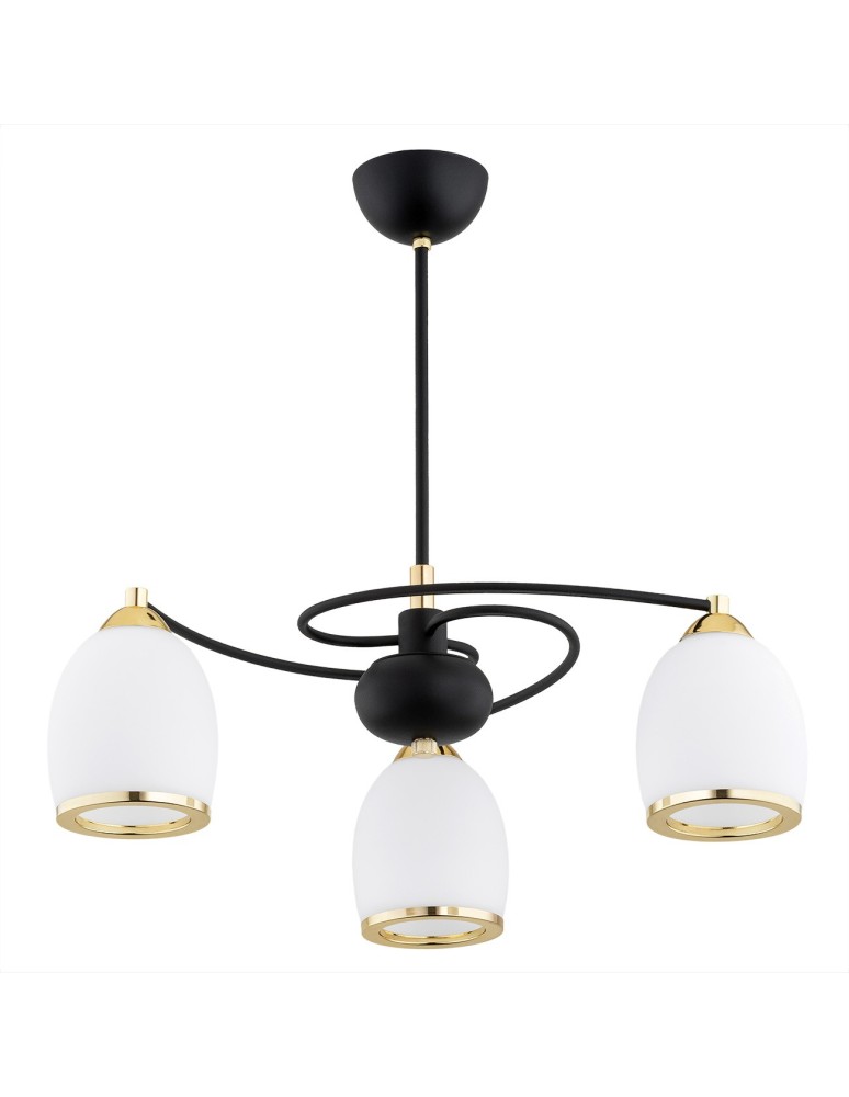 Żyrandole - Argon AVILA PLUS żyrandol 3 pł. 3x15W (max) opal mat czarny struktura 6144 - produkt kolory-swiatla.pl 2