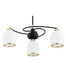 Żyrandole - Argon AVILA PLUS żyrandol 3 pł. 3x15W (max) opal mat czarny struktura 6144 - produkt 3