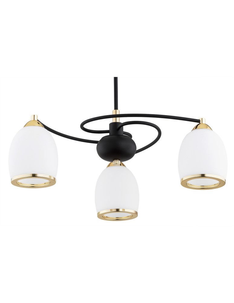 Żyrandole - Argon AVILA PLUS żyrandol 3 pł. 3x15W (max) opal mat czarny struktura 6144 - produkt kolory-swiatla.pl 3