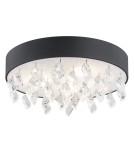 Lampy sufitowe z kryształami - Argon BELLA plafon 3 pł. 3x15W (max) czarny struktura mleczny 1495 - product 1
