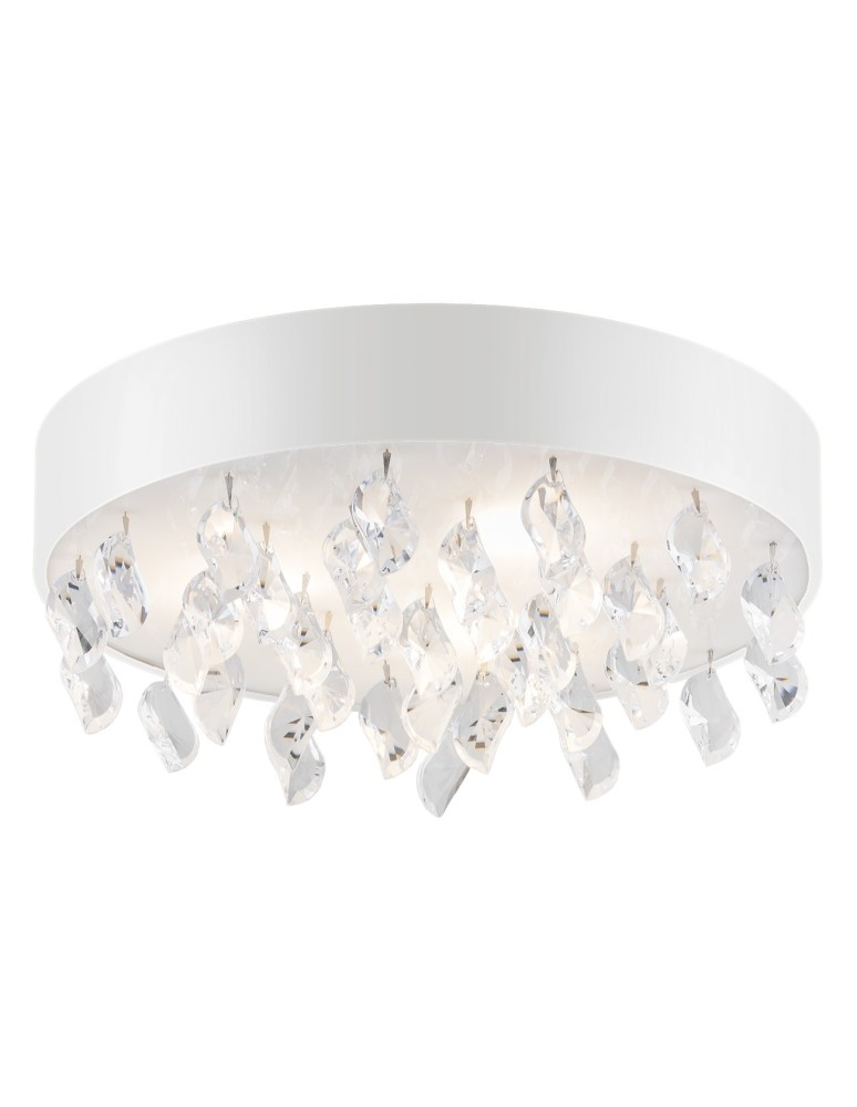Lampy sufitowe z kryształami - Argon BELLA plafon 3 pł. 3x15W (max) biały struktura mleczny 1496 - produkt kolory-swiatla.pl 1