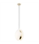Lampy wiszące pojedyncze - Argon BUFFALO lampa wisząca 1 pł. 1x15W (max) opal mat elementy mosiądzowane 4679 - produkt 1