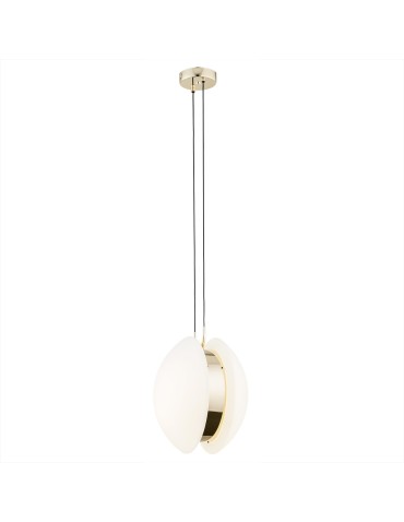 Argon BUFFALO lampa wisząca 1 pł. 1x15W (max) opal mat elementy mosiądzowane 4679
