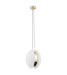 Lampy wiszące pojedyncze - Argon BUFFALO lampa wisząca 1 pł. 1x15W (max) opal mat elementy mosiądzowane 4679 - produkt 2