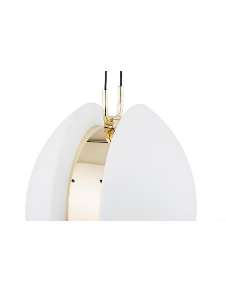 Lampy wiszące pojedyncze - Argon BUFFALO lampa wisząca 1 pł. 1x15W (max) opal mat elementy mosiądzowane 4679 - produkt kolory-swiatla.pl 3