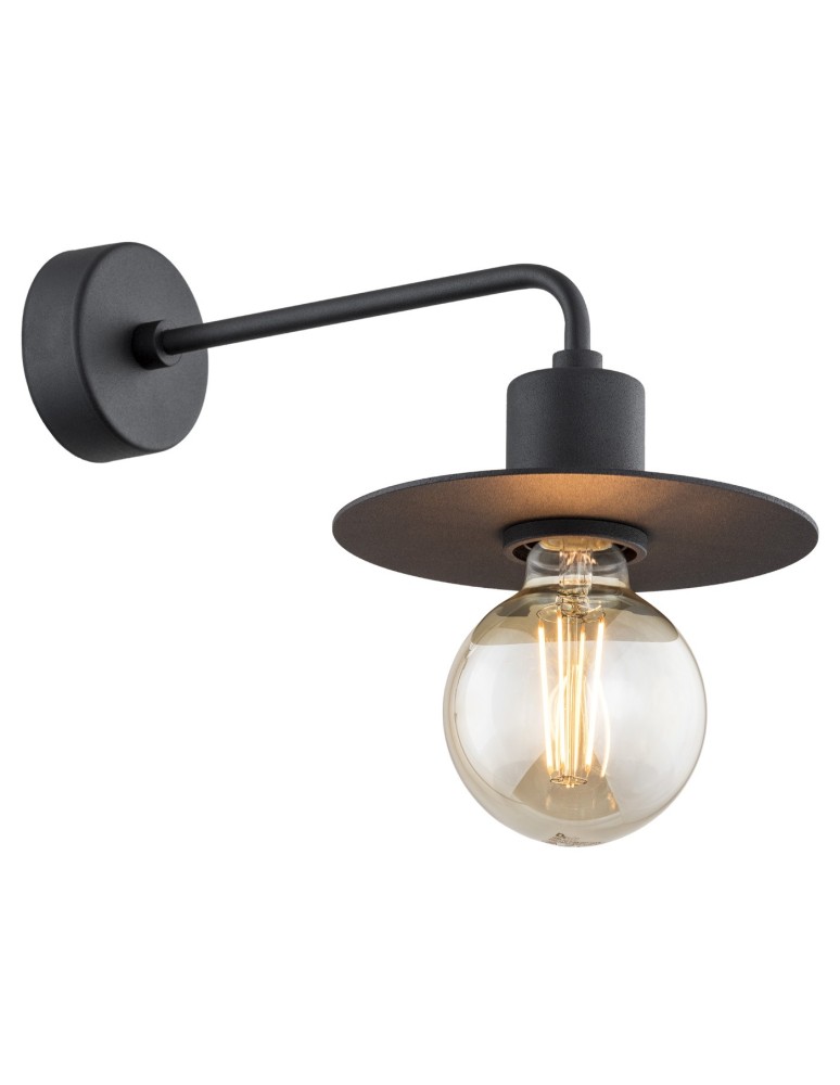 Kinkiety na wysięgniku - Argon CORSO kinkiet 1 pł. 1x15W (max) czarny struktura 3879 - produkt kolory-swiatla.pl 1