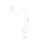 Lampy wiszące pająki - Argon CORSO lampa wisząca 1 pł 1x15W (max) biały struktura 3834 - product 2