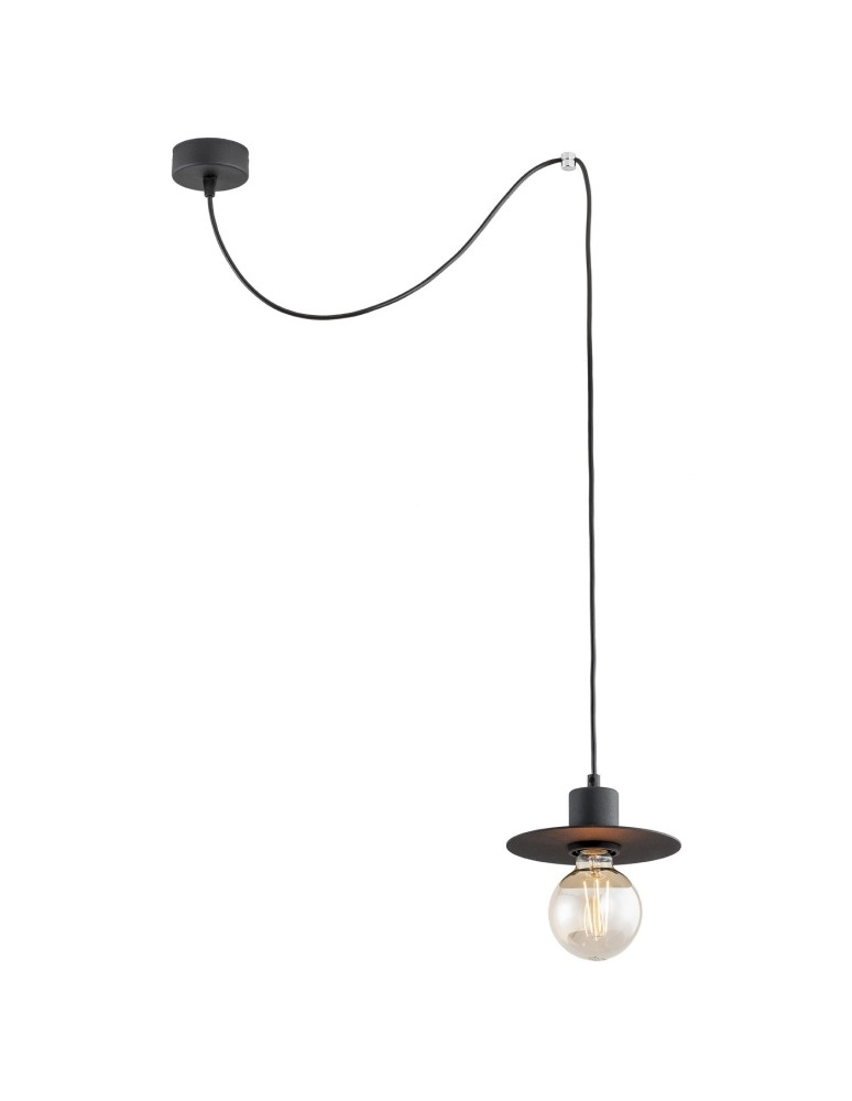 Lampy wiszące pająki - Argon CORSO lampa wisząca 1 pł 1x15W (max) czarny struktura 3835 - produkt kolory-swiatla.pl 1