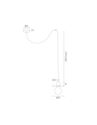 Argon CORSO lampa wisząca 1 pł 1x15W (max) czarny struktura 3835 - produkt 2