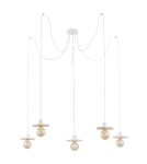 Lampy wiszące pająki - Argon CORSO lampa wisząca 5 pł. "pająk" 5x15W (max) biały struktura 2077 - product 1