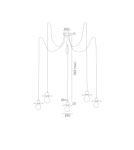 Lampy wiszące pająki - Argon CORSO lampa wisząca 5 pł. "pająk" 5x15W (max) biały struktura 2077 - product 2