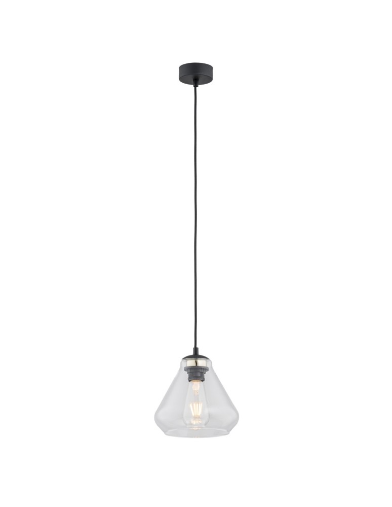 Lampy wiszące pojedyncze - Argon DECORATO lampa wisząca 1 pł. 1x15W (max) transparentny czarny mat 4047 - produkt kolory-swiatla.pl 1
