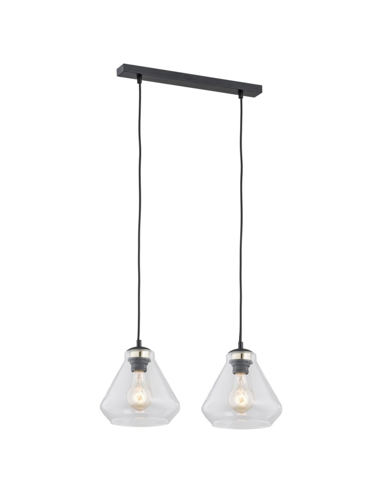 Lampy wiszące - Argon DECORATO lampa wisząca 2 pł. 2x15W (max) transparentny czarny mat 854 - produkt kolory-swiatla.pl 1