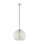 Lampy wiszące pojedyncze - Argon DOVER lampa wisząca 1 pł. 1x15W (max) transparent elementy mosiądzowane 4673 - produkt 1