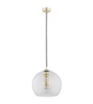 Lampy wiszące pojedyncze - Argon DOVER lampa wisząca 1 pł. 1x15W (max) transparent elementy mosiądzowane 4673 - produkt 2