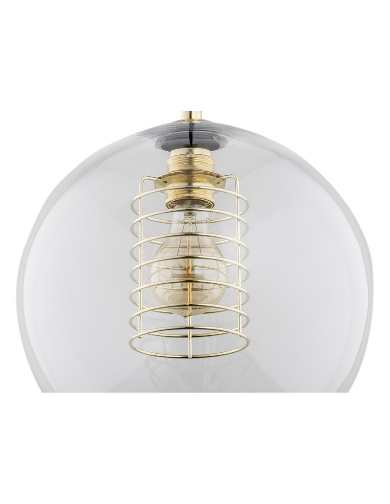 Lampy wiszące pojedyncze - Argon DOVER lampa wisząca 1 pł. 1x15W (max) transparent elementy mosiądzowane 4673 - produkt kolory-swiatla.pl 3