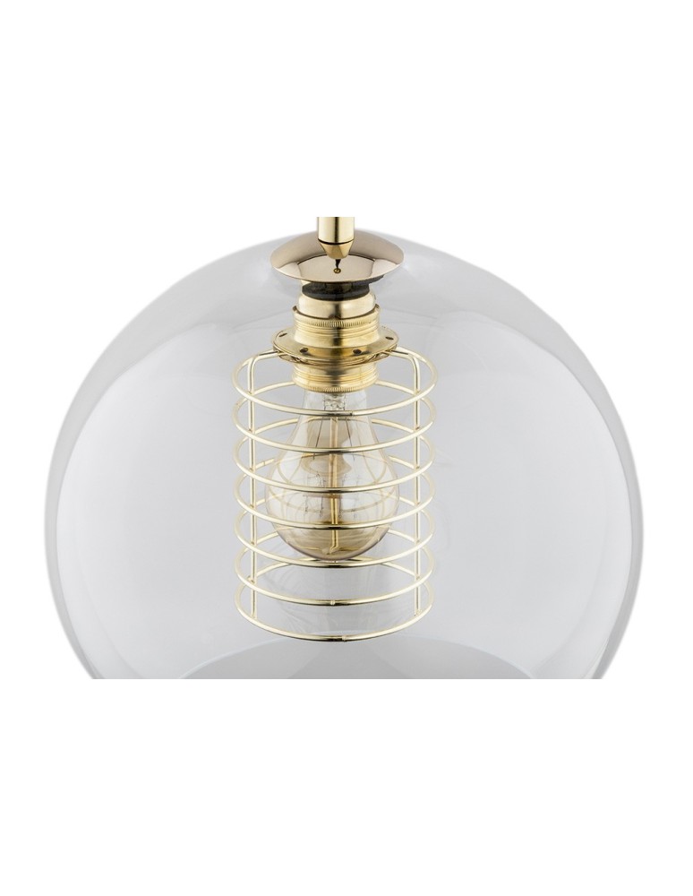 Lampy wiszące pojedyncze - Argon DOVER lampa wisząca 1 pł. 1x15W (max) transparent elementy mosiądzowane 4673 - produkt kolory-swiatla.pl 4