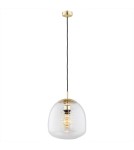 Lampy wiszące pojedyncze - Argon GLEN lampa wisząca 1 pł. 1x15W (max) transparentny elementy mosiądzowane 4739 - produkt 1